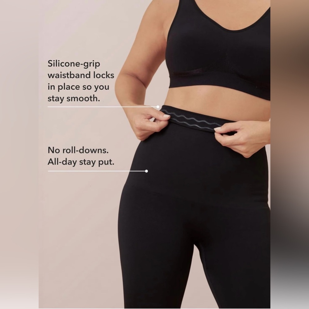 High-Waist Black Seamless Compression Leggings - Picture 6 of 8